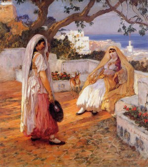 Two women on the terrace
